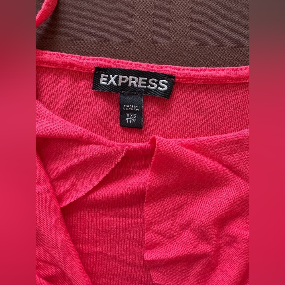Express Pink Ruffle Halter Top - Picture 2 of 4
